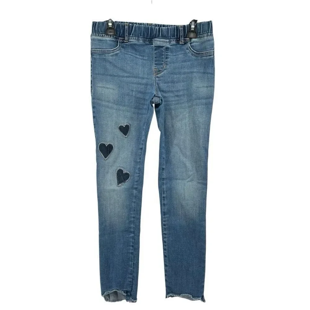 Gap Kids Girls Velvet Heart Pull-On Jeggings Blue Indigo Ankle Length Size 12